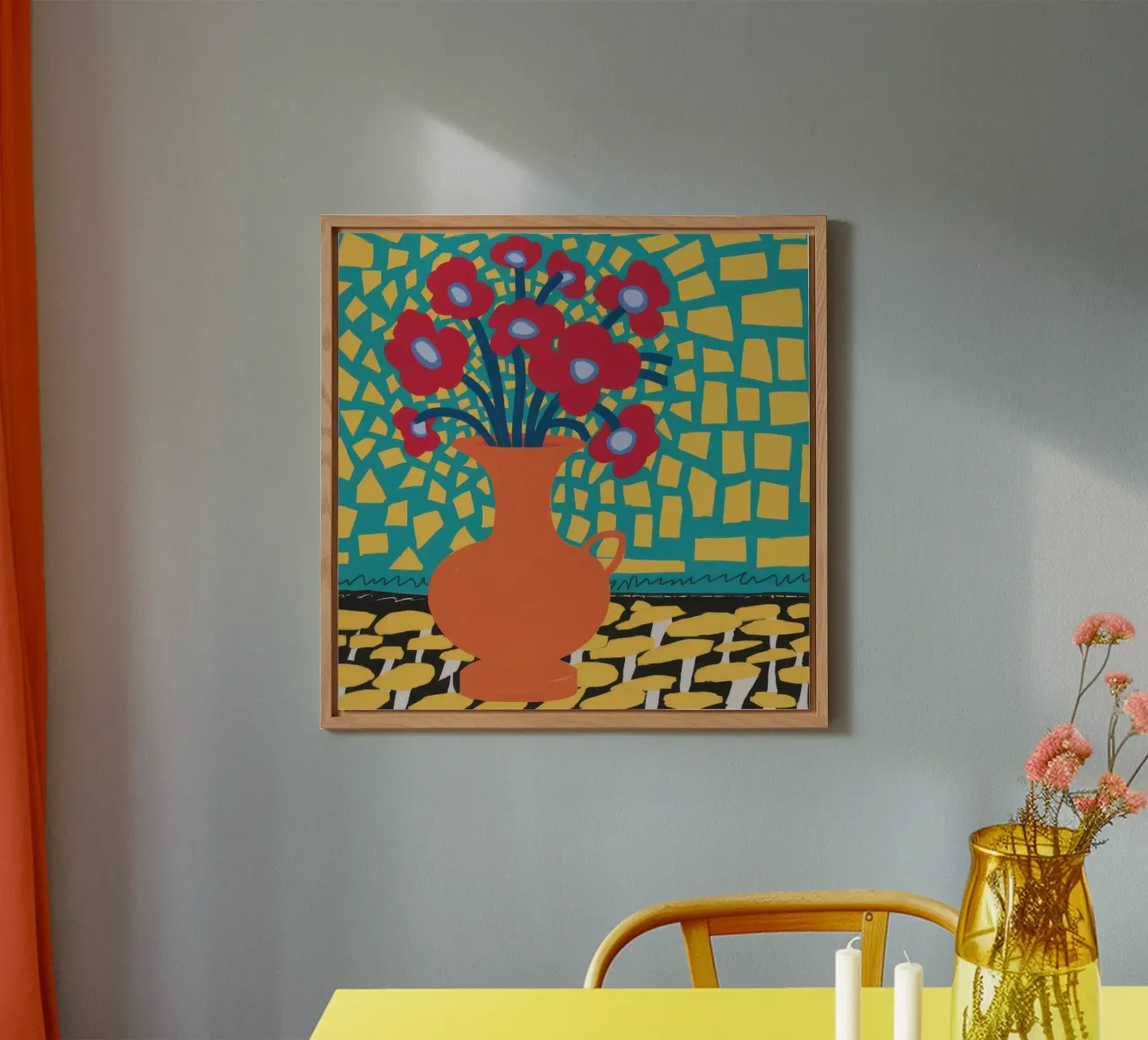 Papavero Patchwork Joy alluminio dibond da Arcane Lines