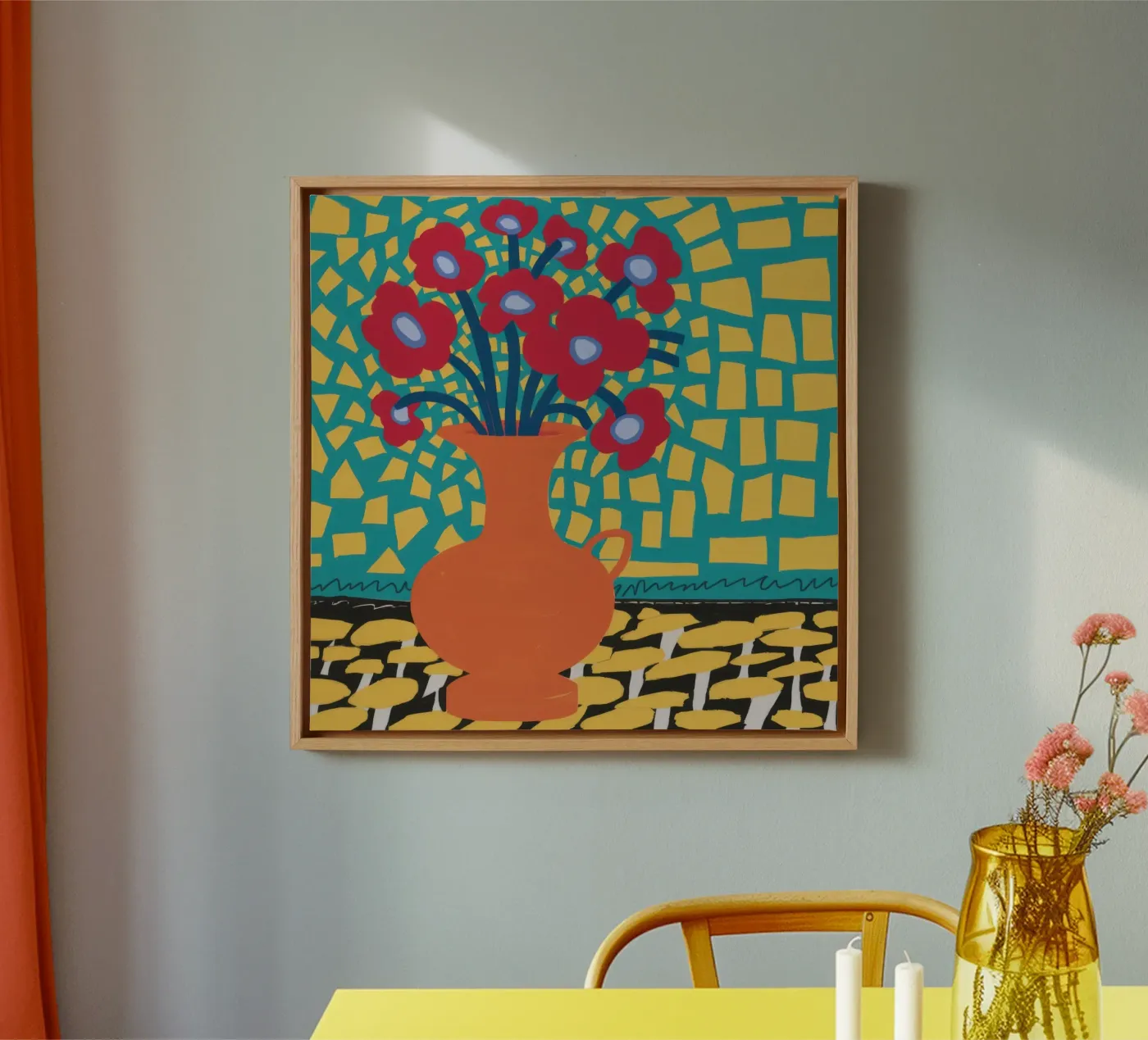 Poppy Patchwork Joy canvas van Arcane Lines