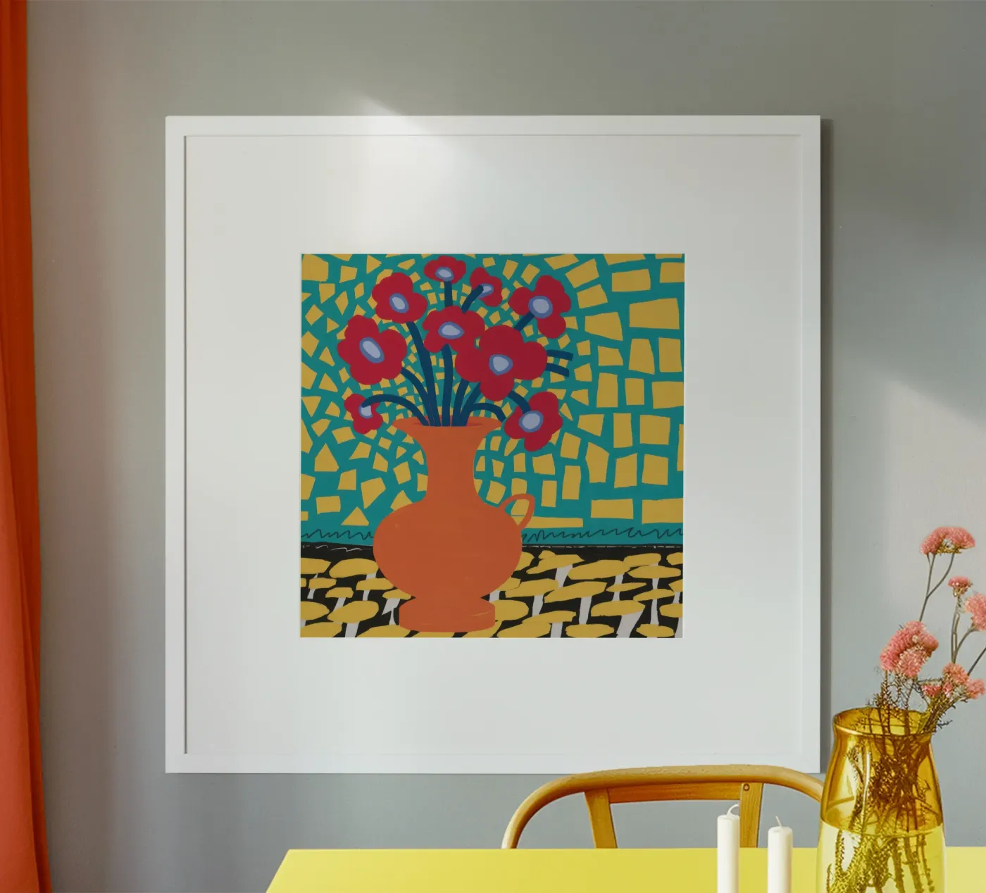 Poppy Patchwork Joy Poster von Arcane Lines