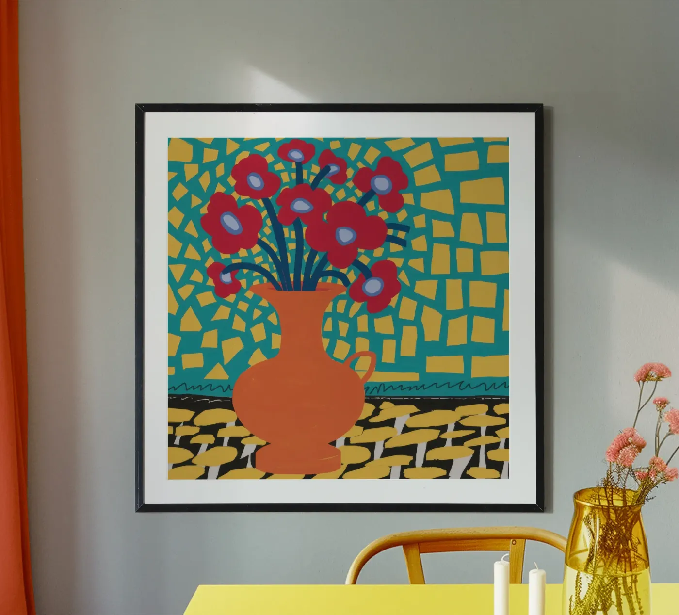 Poppy Patchwork Joy Poster von Arcane Lines