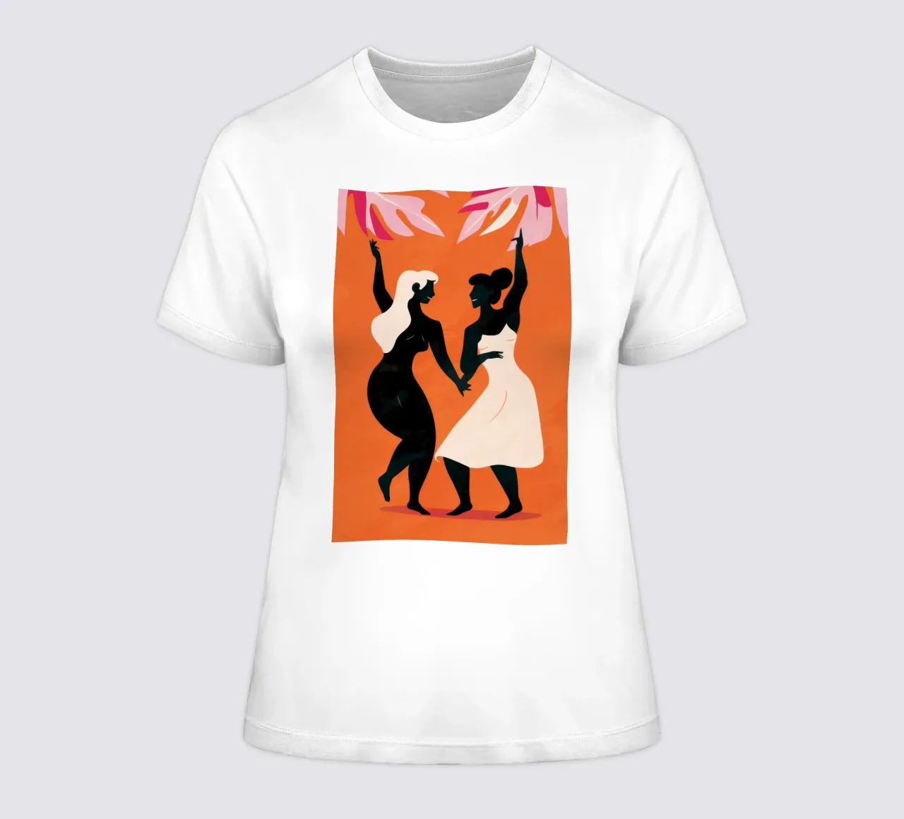Dancing Silhouette Joy women's fitted t-shirt by Lune Dreams