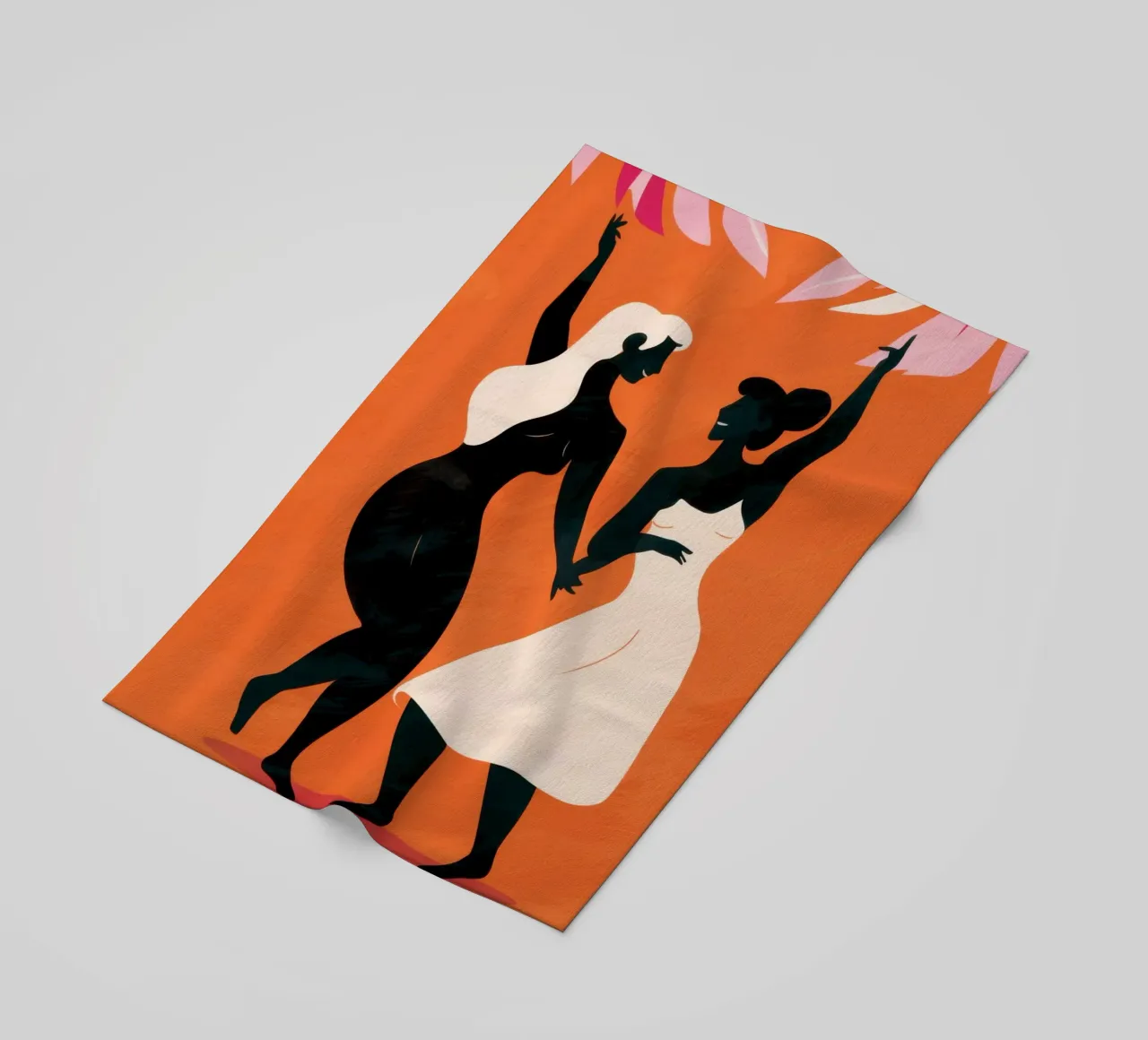 Dancing Silhouette Joy beach towel by Lune Dreams