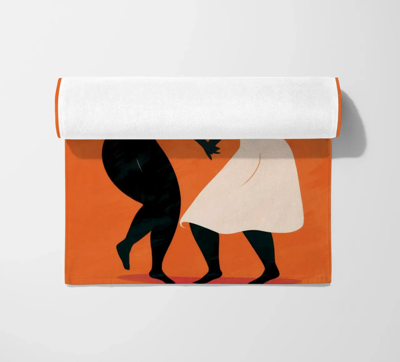 Dancing Silhouette Joy beach towel by Lune Dreams
