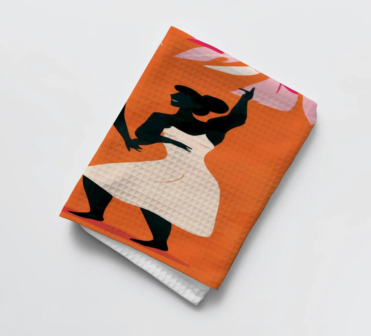 Dancing Silhouette Joy tea towel by Lune Dreams