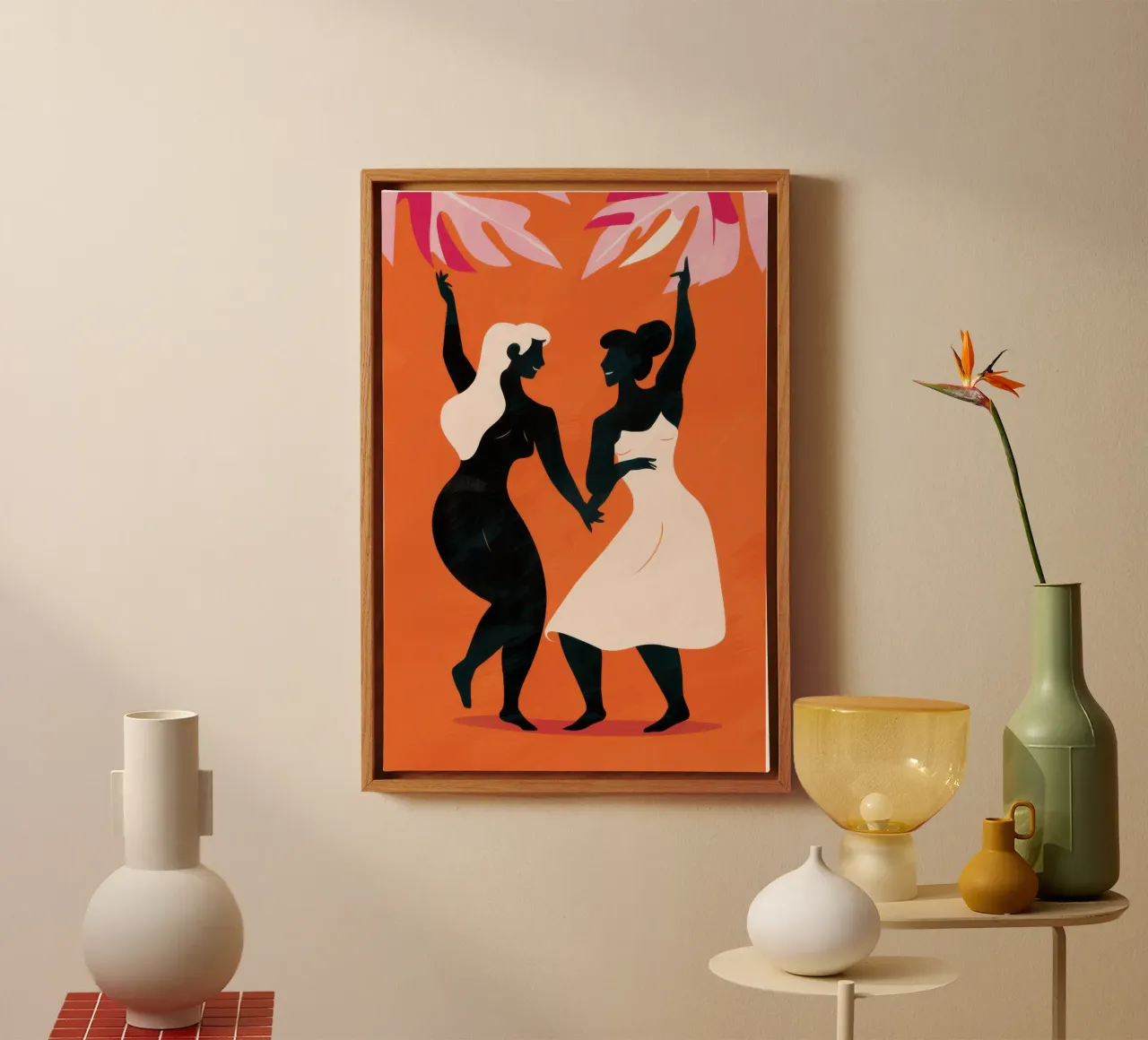 Dansend Silhouet Joy canvas met Baklijst van Lune Dreams