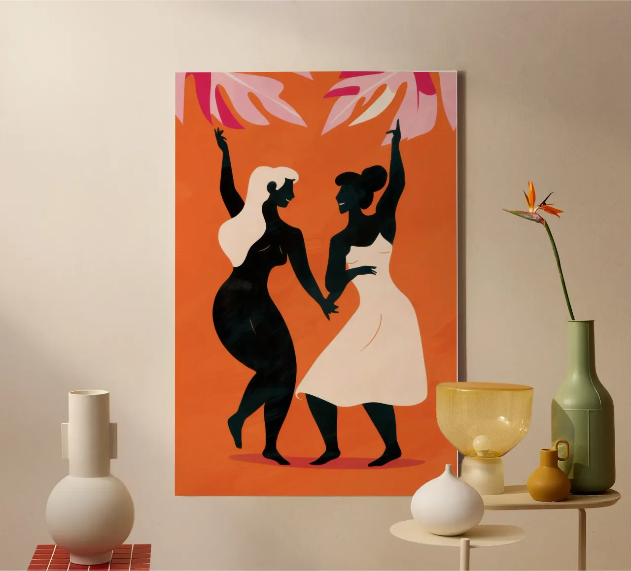 Dansend Silhouet Joy canvas met Baklijst van Lune Dreams