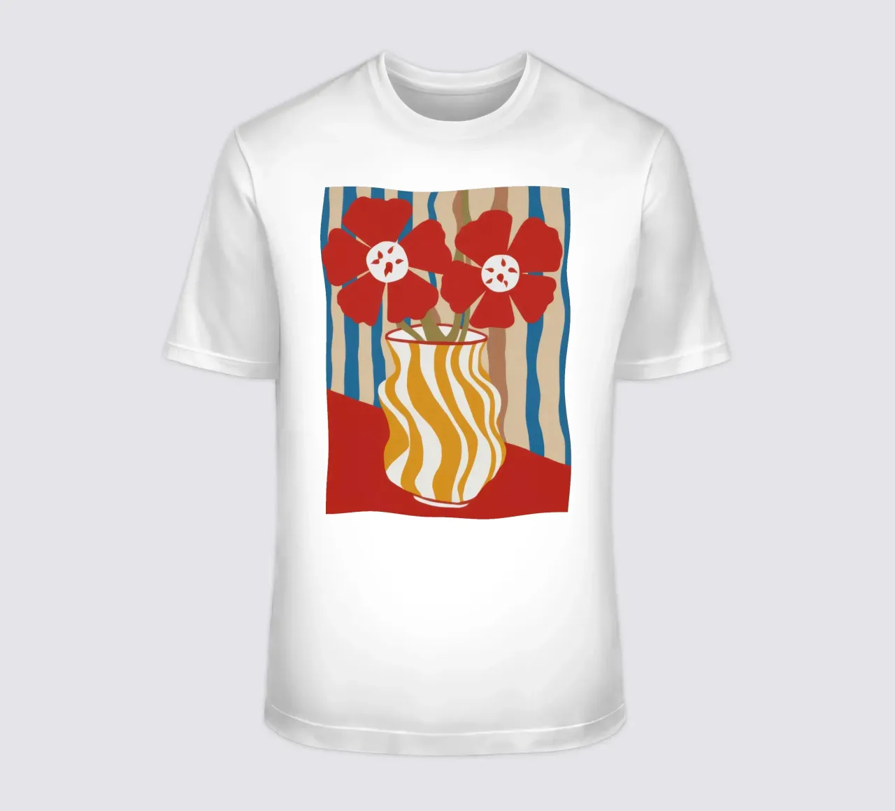 Rayure coquelicot Vibrance t-shirt de Mossy Pigment