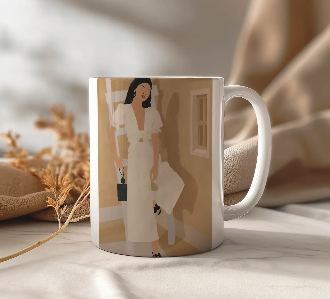 Sunlit Ease ceramic mug by LeaDArt