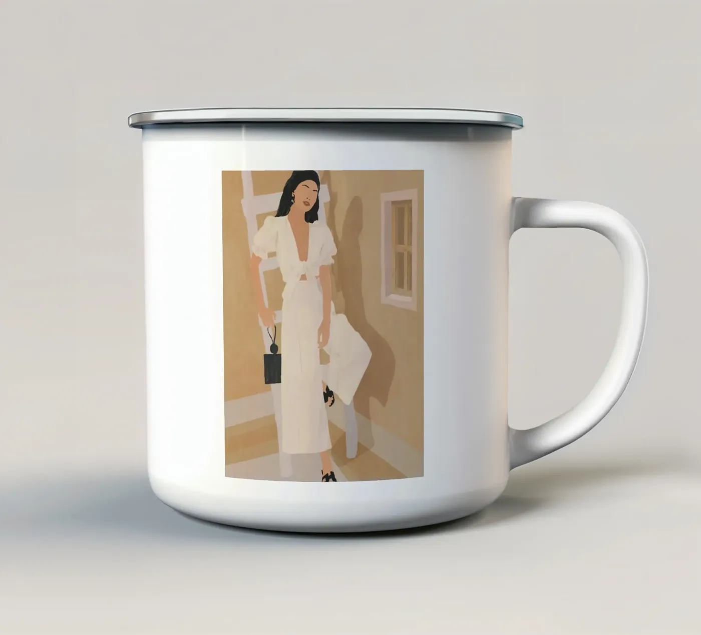 Sunlit Ease enamel mug by LeaDArt