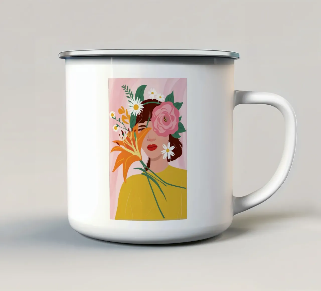 Profilo di bellezza in fiore tazza in smalto da Mossy Pigment