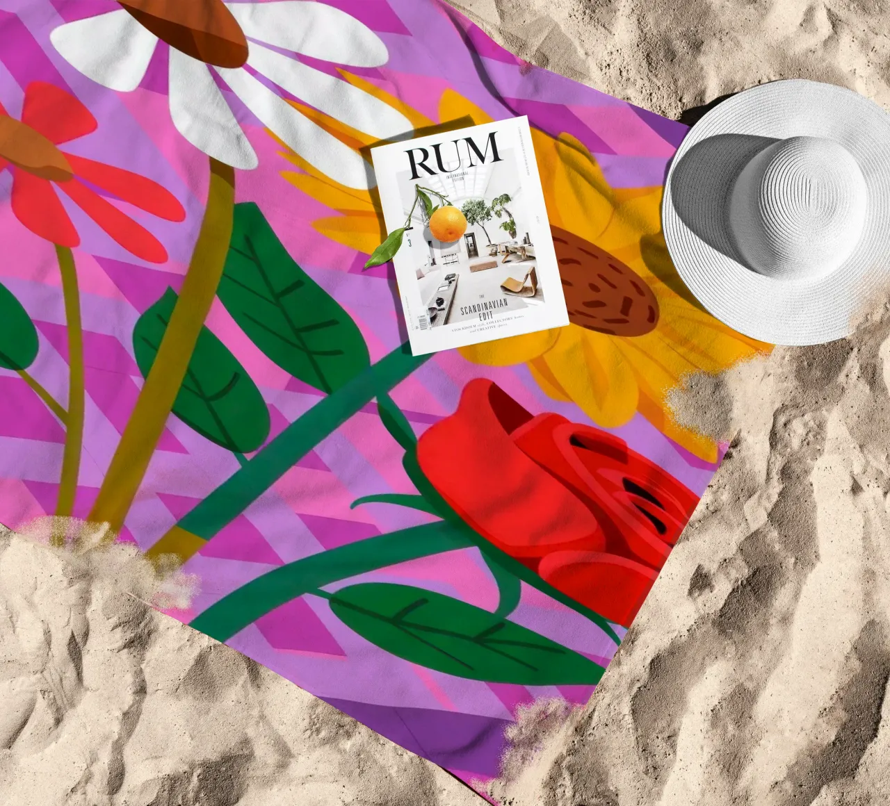 Bouquet di colori primari telo mare da Lune Dreams