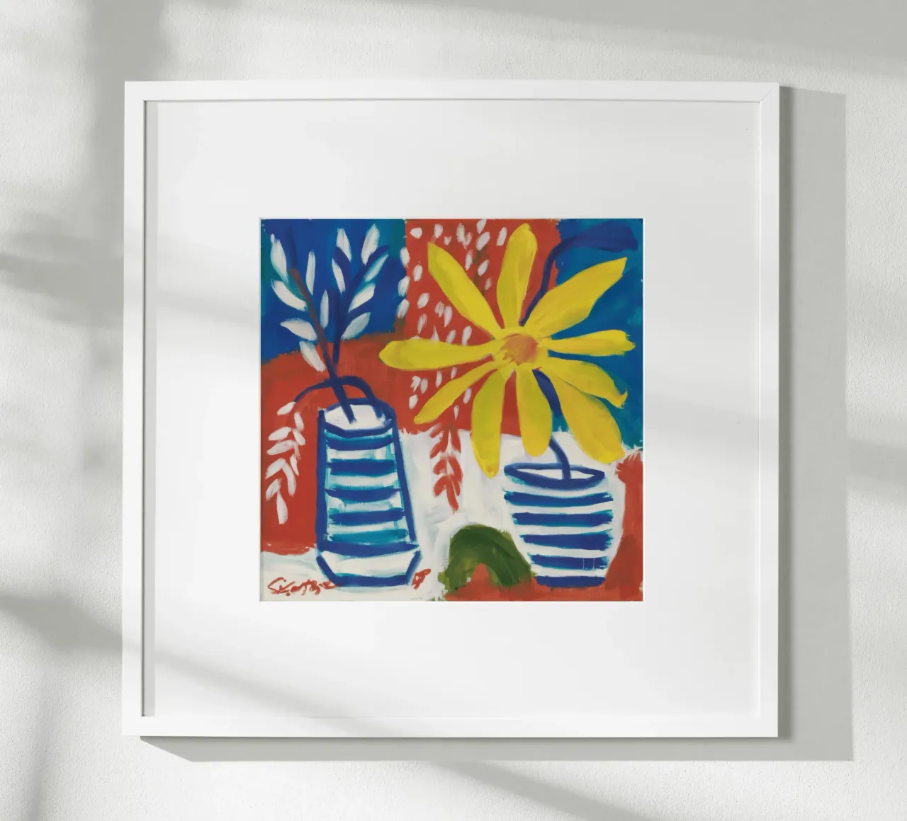 Girasole a strisce Immobile poster con telaio in plastica da Arcane Lines