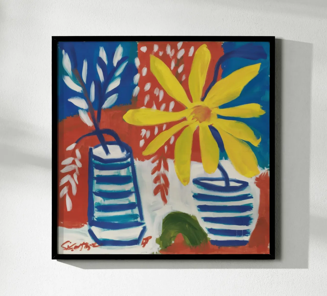 Girasole a strisce Immobile poster con telaio in plastica da Arcane Lines