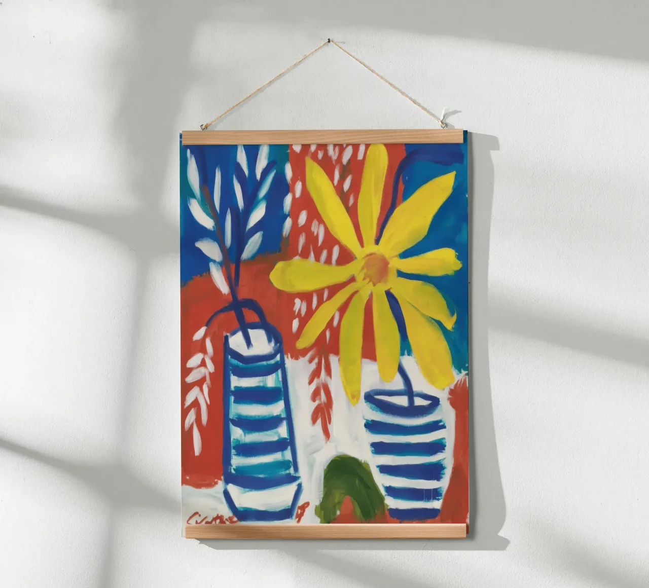 Girasole a strisce Immobile poster con telaio in plastica da Arcane Lines