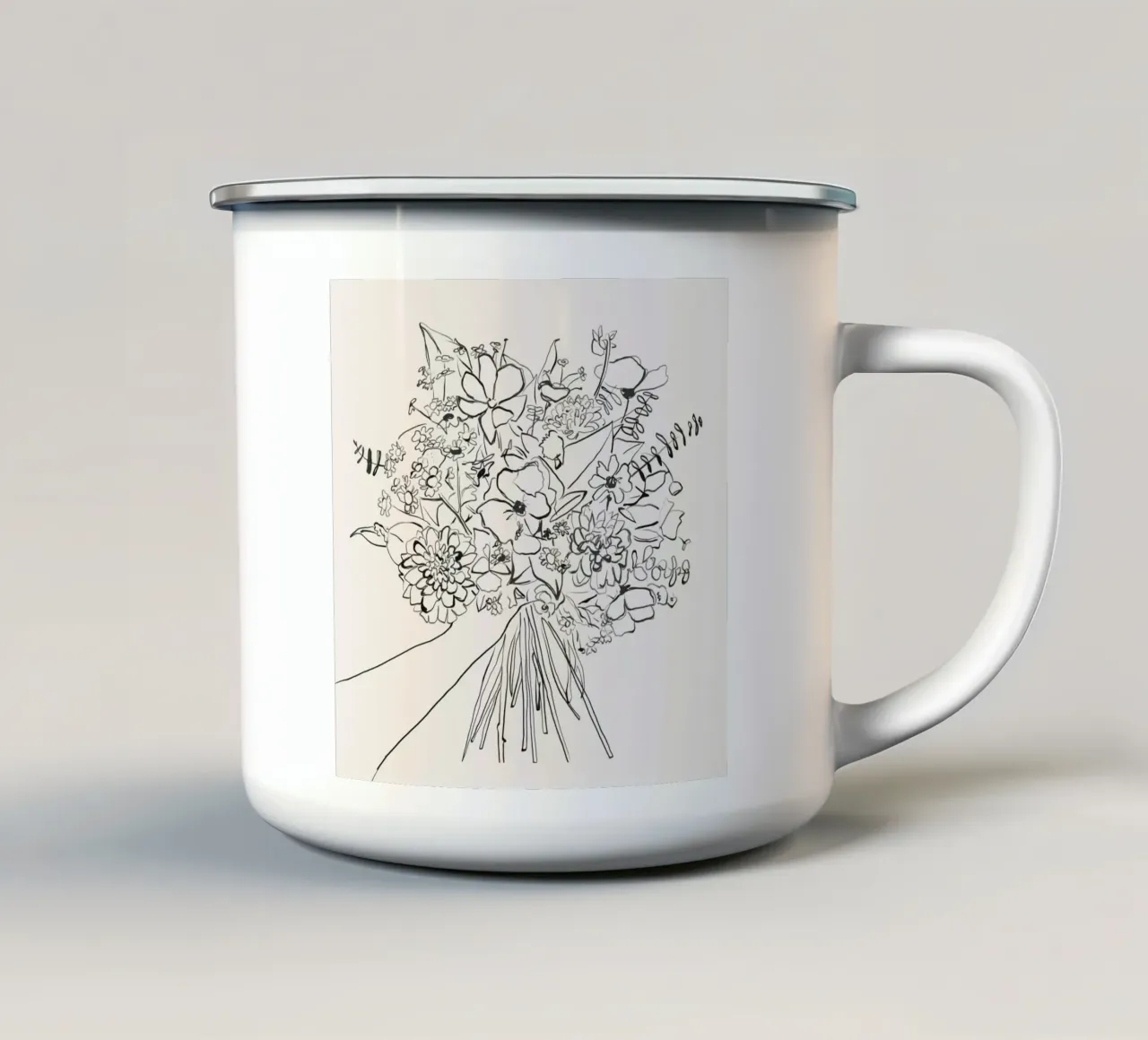 Bouquet selvatico tazza in smalto da LeaDArt