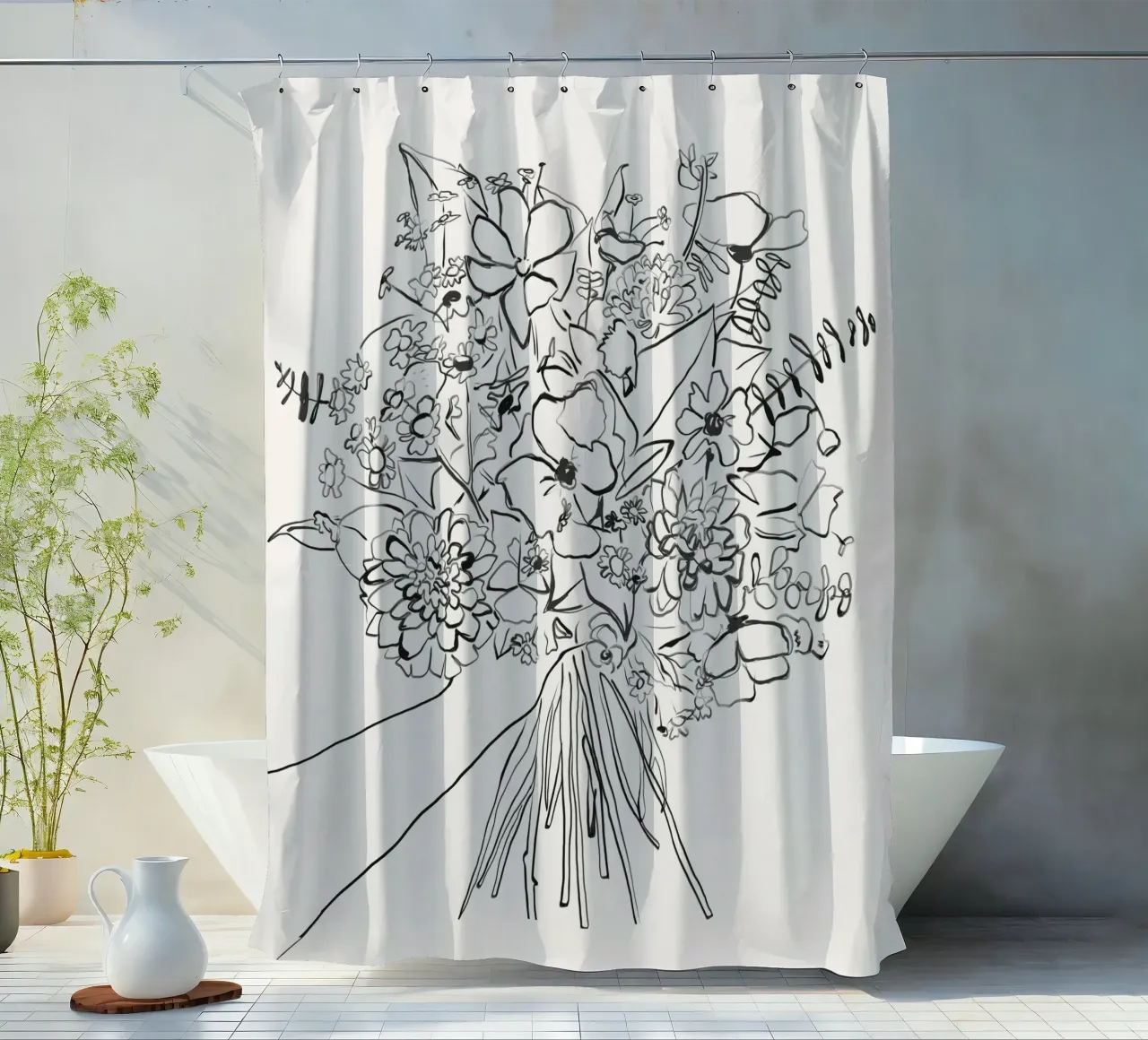 Wild Bouquet shower curtain by LeaDArt
