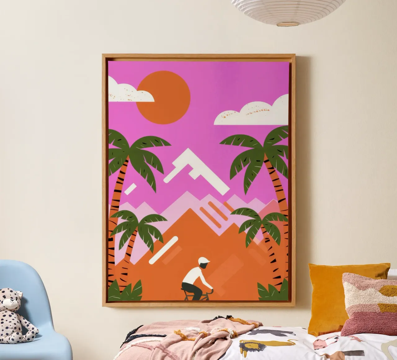 Cyclist Mountain Paradise canvas by Lune Dreams