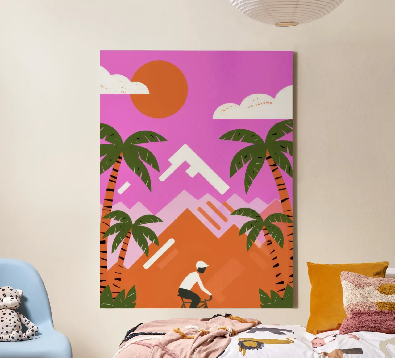 Cyclist Mountain Paradise canvas by Lune Dreams