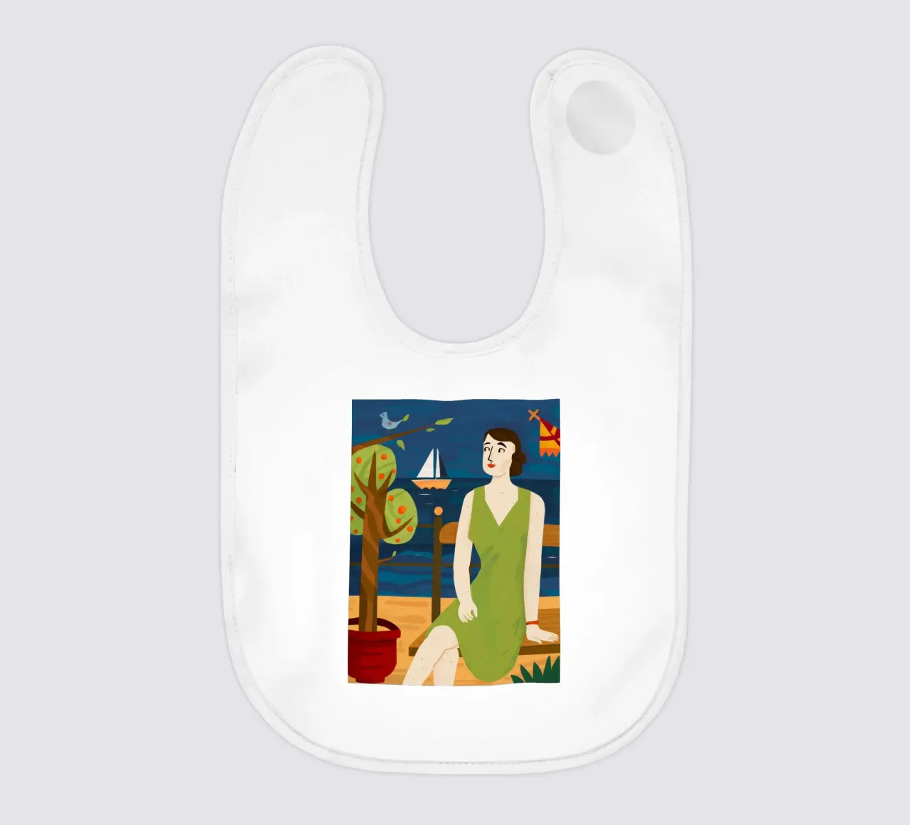 Coastal Zephyr Repose baby bib by Hollow Years
