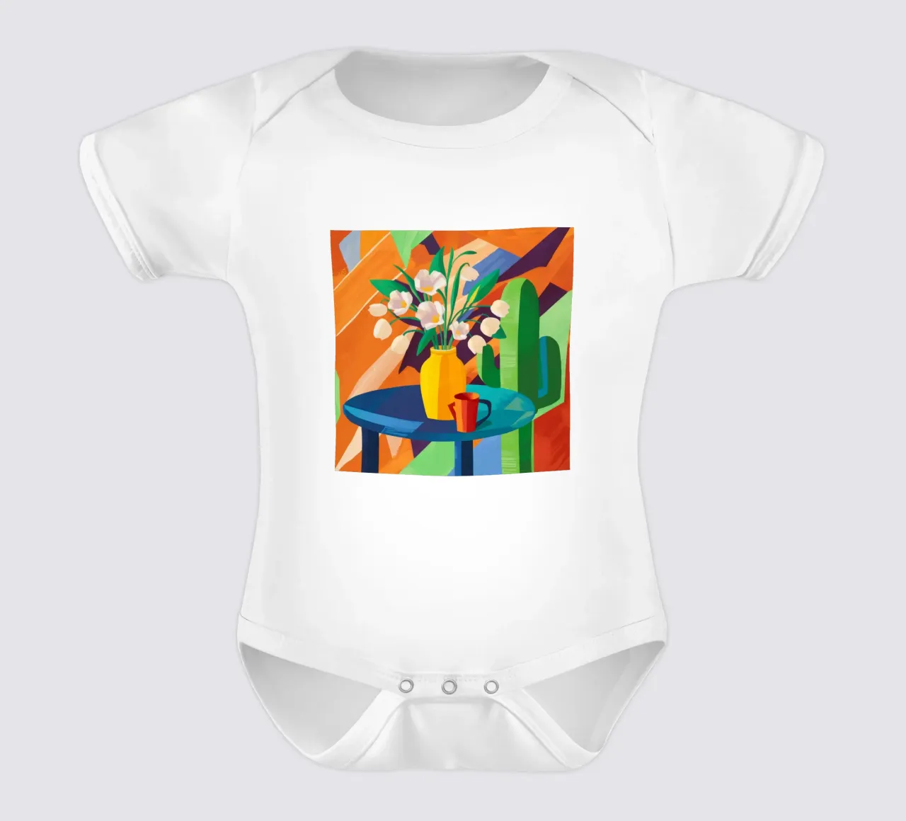 Tableau floreale crepuscolare body neonato maniche corte da Arcane Lines
