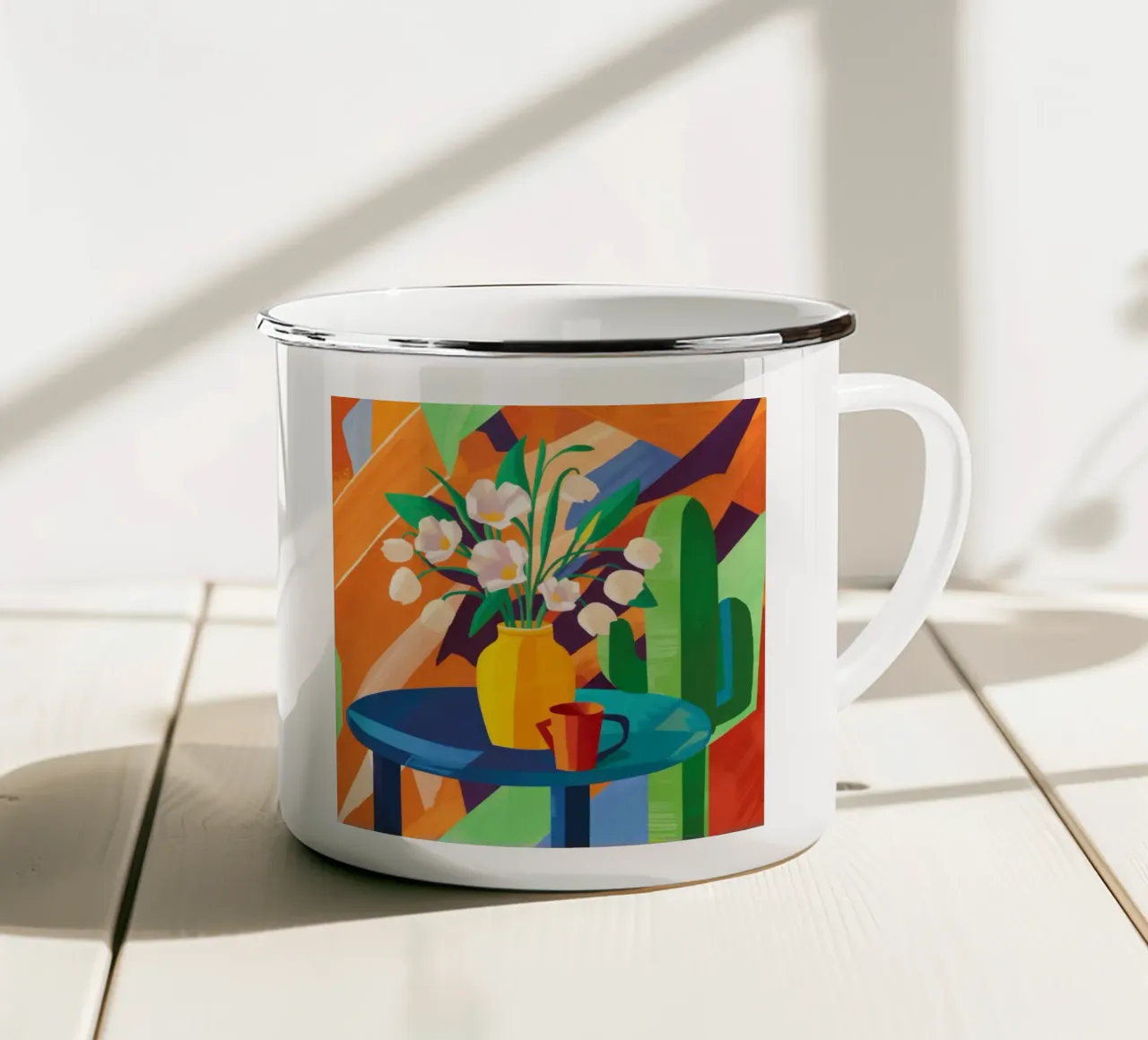 Tableau floreale crepuscolare tazza in smalto da Arcane Lines
