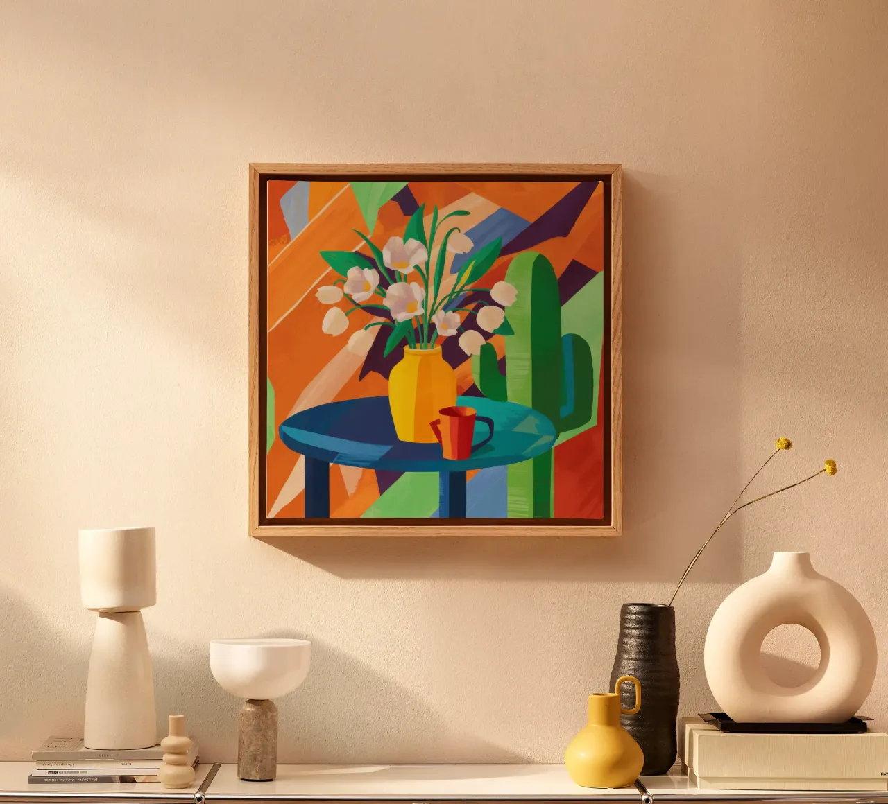 Tableau floreale crepuscolare tela con Cornice a cassetta da Arcane Lines