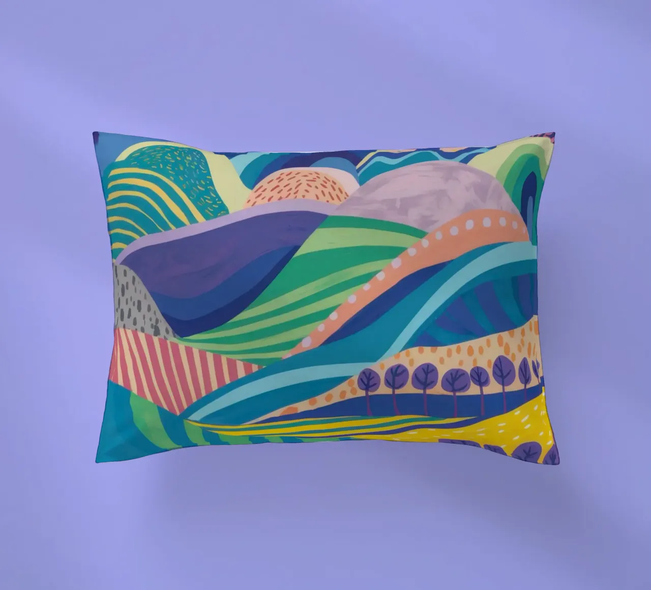 Paesaggio collinare psichedelico cuscino da Lune Dreams