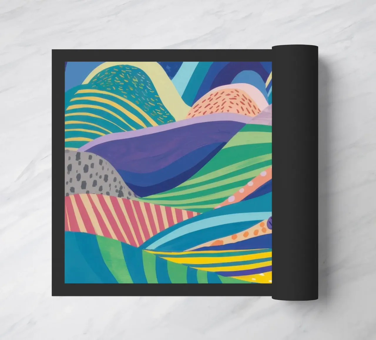 Psychedelic Hillscape doormat by Lune Dreams