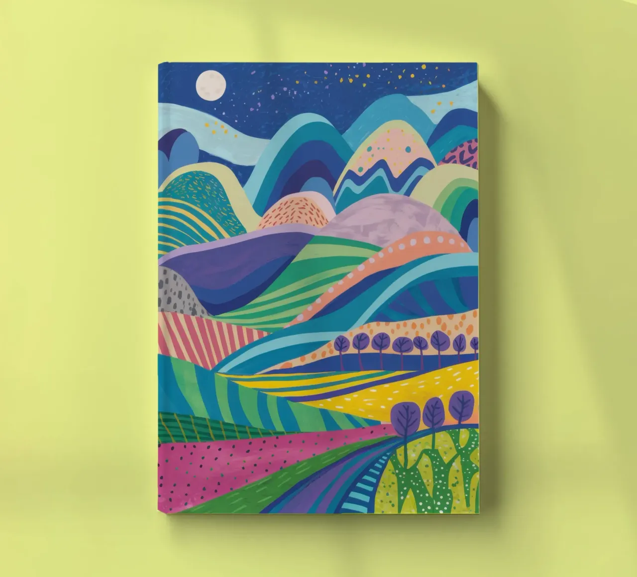 Psychedelic Hillscape notebook by Lune Dreams