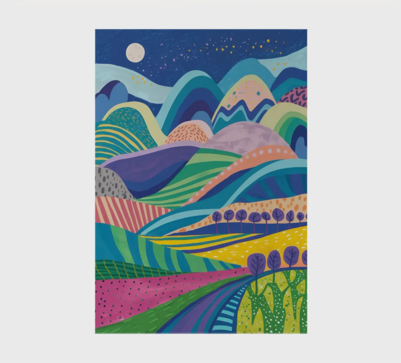 Psychedelic Hillscape notebook by Lune Dreams