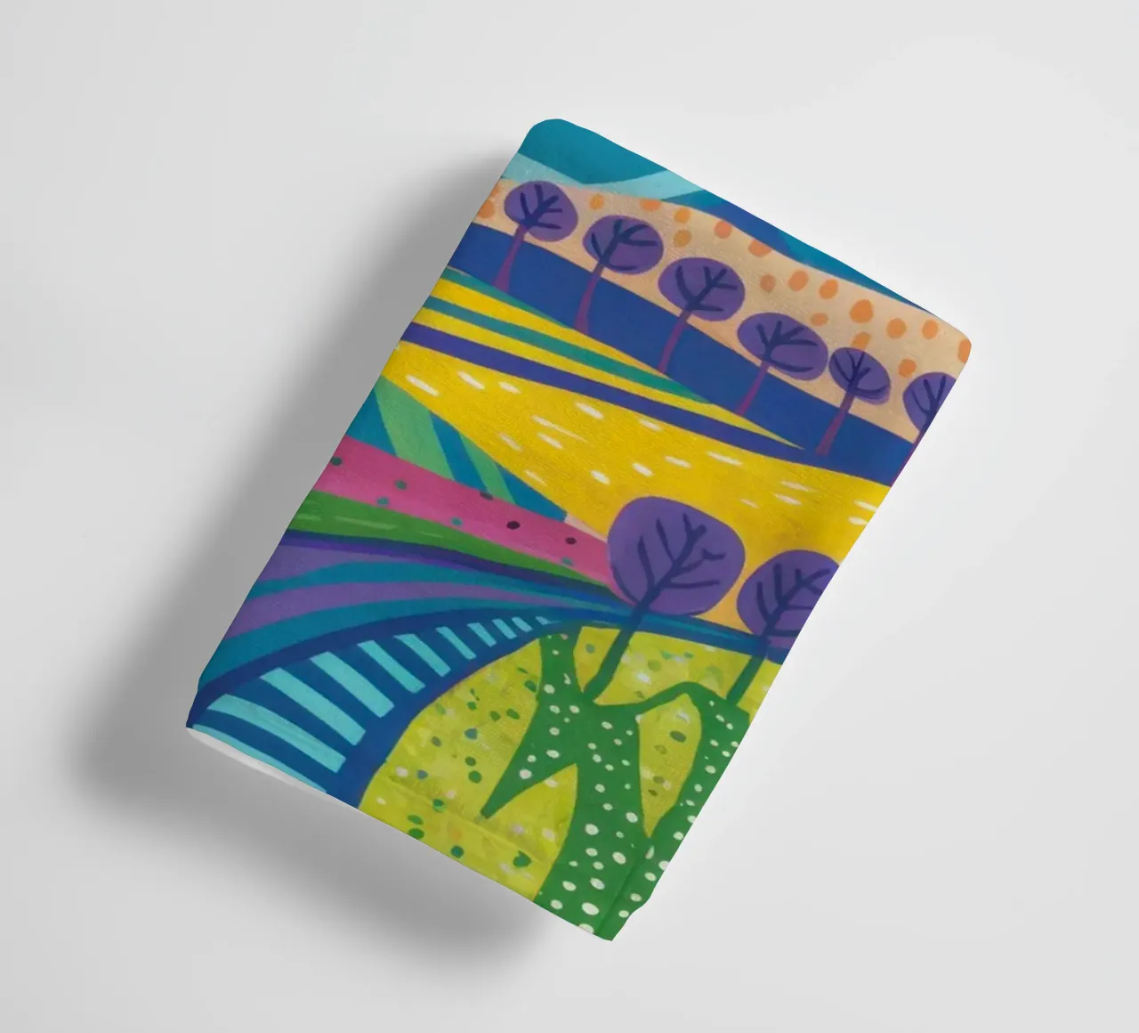 Psychedelisch heuvellandschap badhanddoek van Lune Dreams