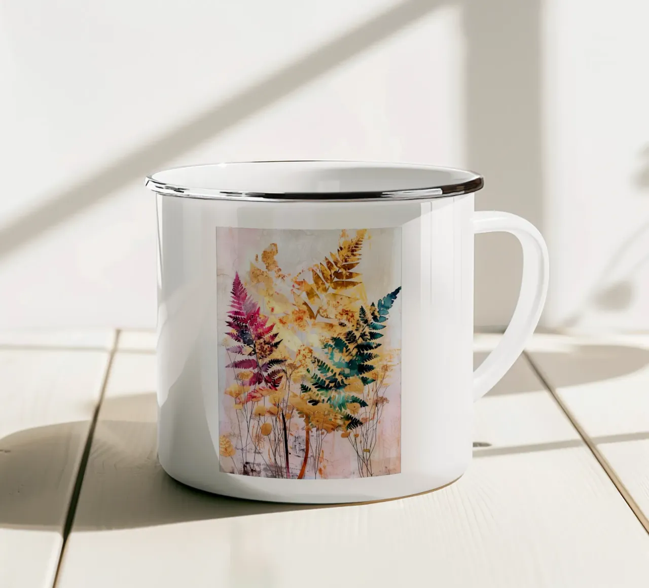 Felci dorate tazza in smalto da Justyna Jaszke JBJart