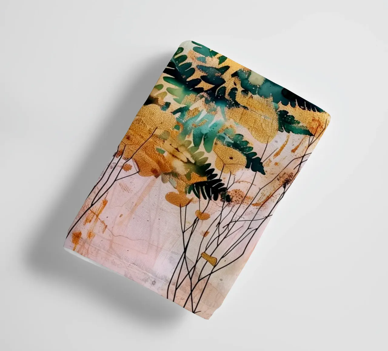 Golden ferns towel by Justyna Jaszke JBJart