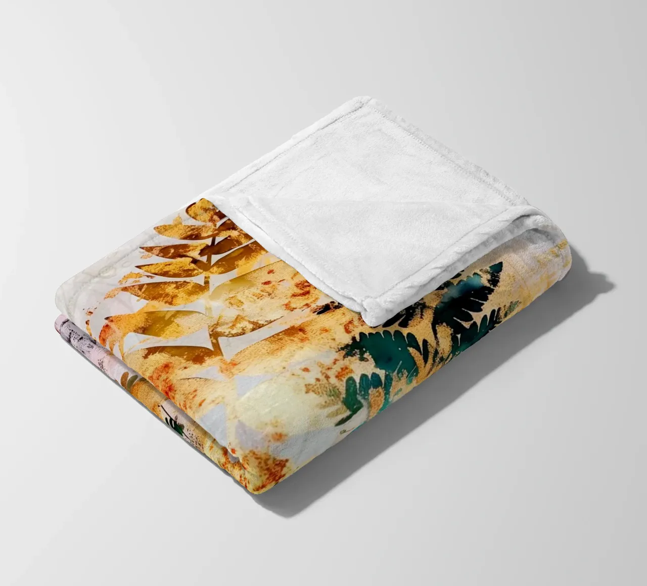 Felci dorate coperta in pile da Justyna Jaszke JBJart
