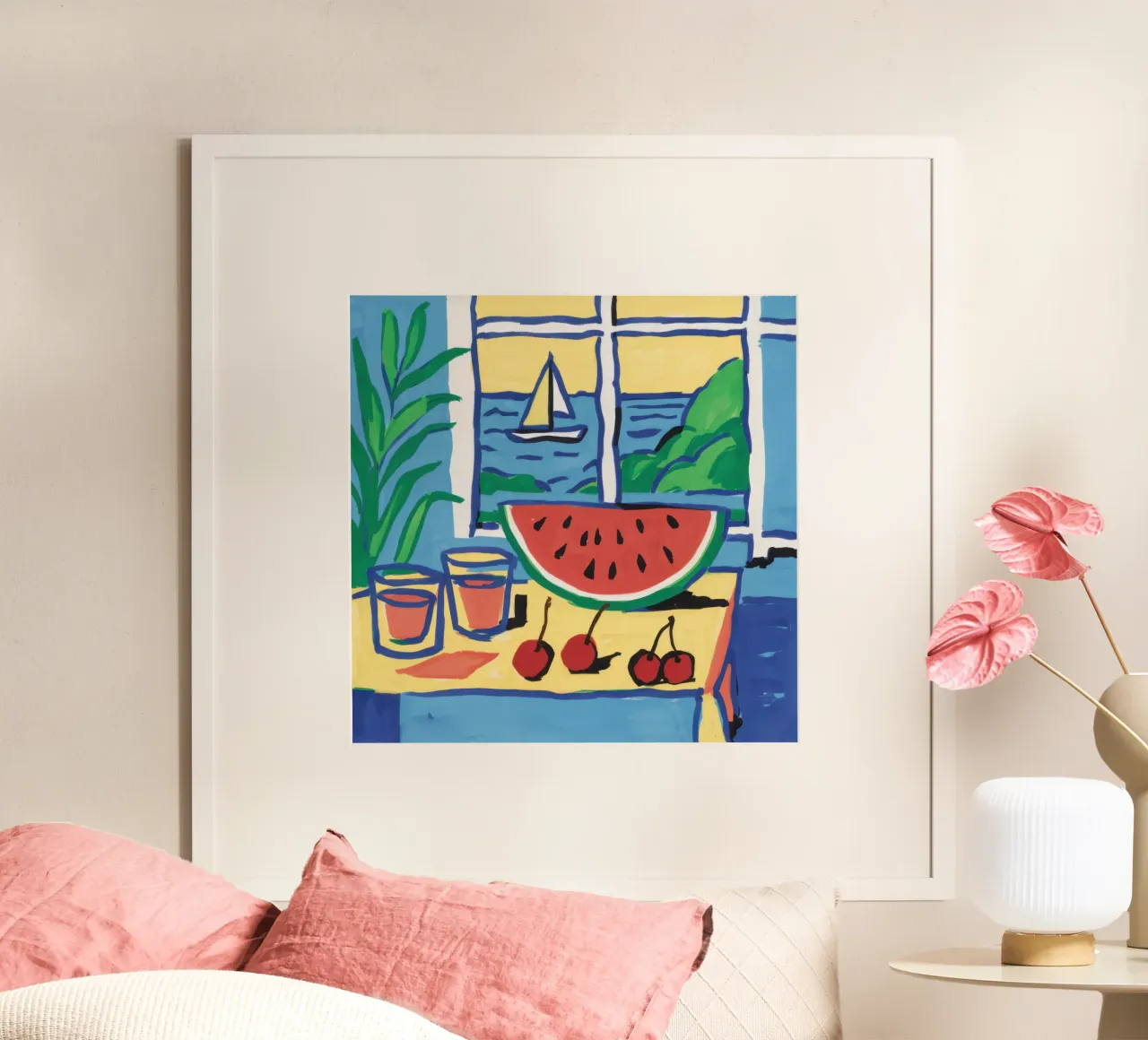 Fenstersitz Wassermelone Poster von Lune Dreams