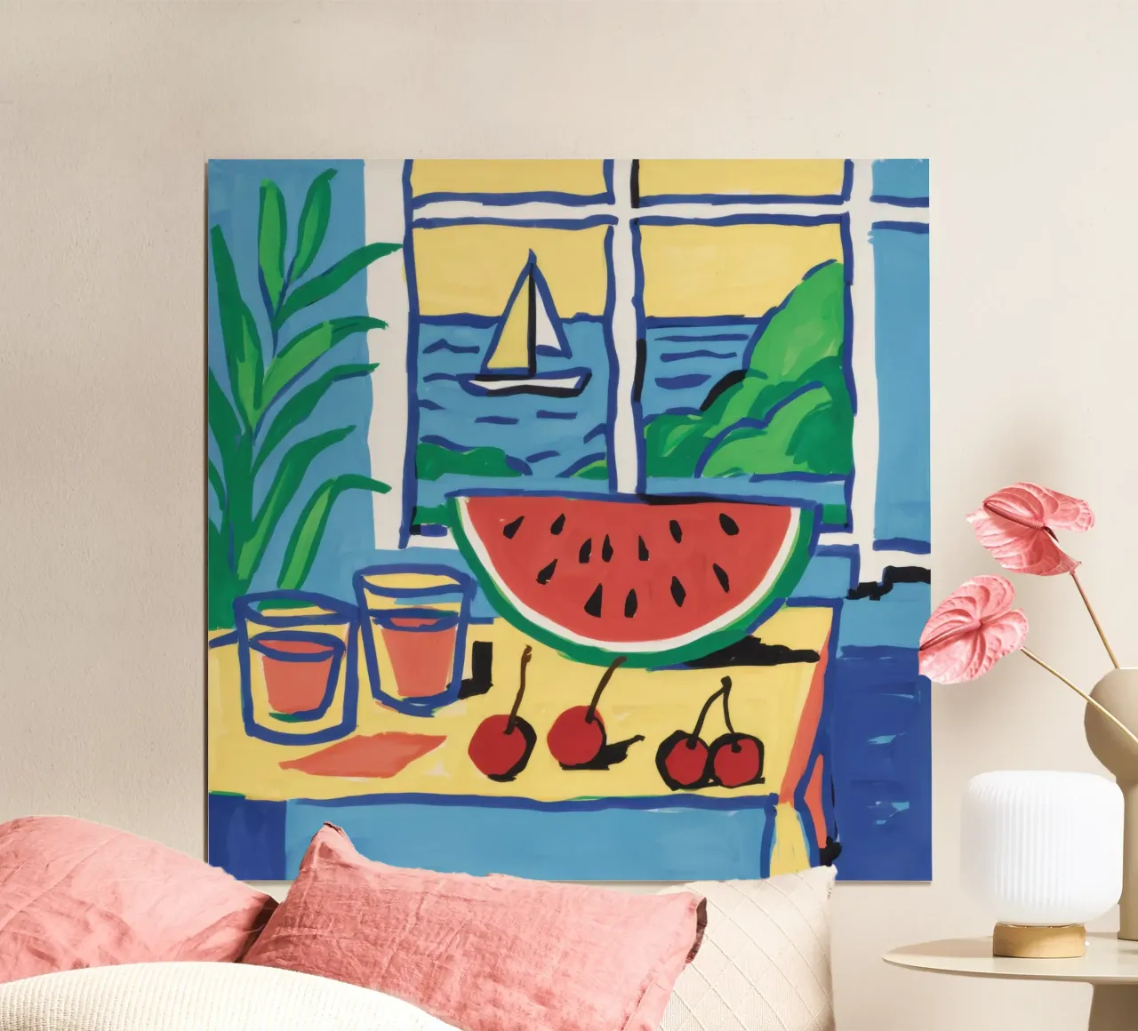 Fenstersitz Wassermelone Poster von Lune Dreams