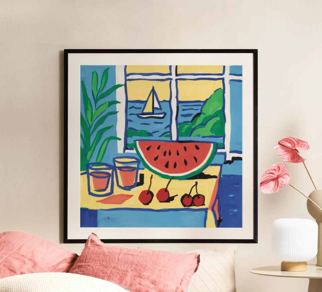Fenstersitz Wassermelone Poster von Lune Dreams