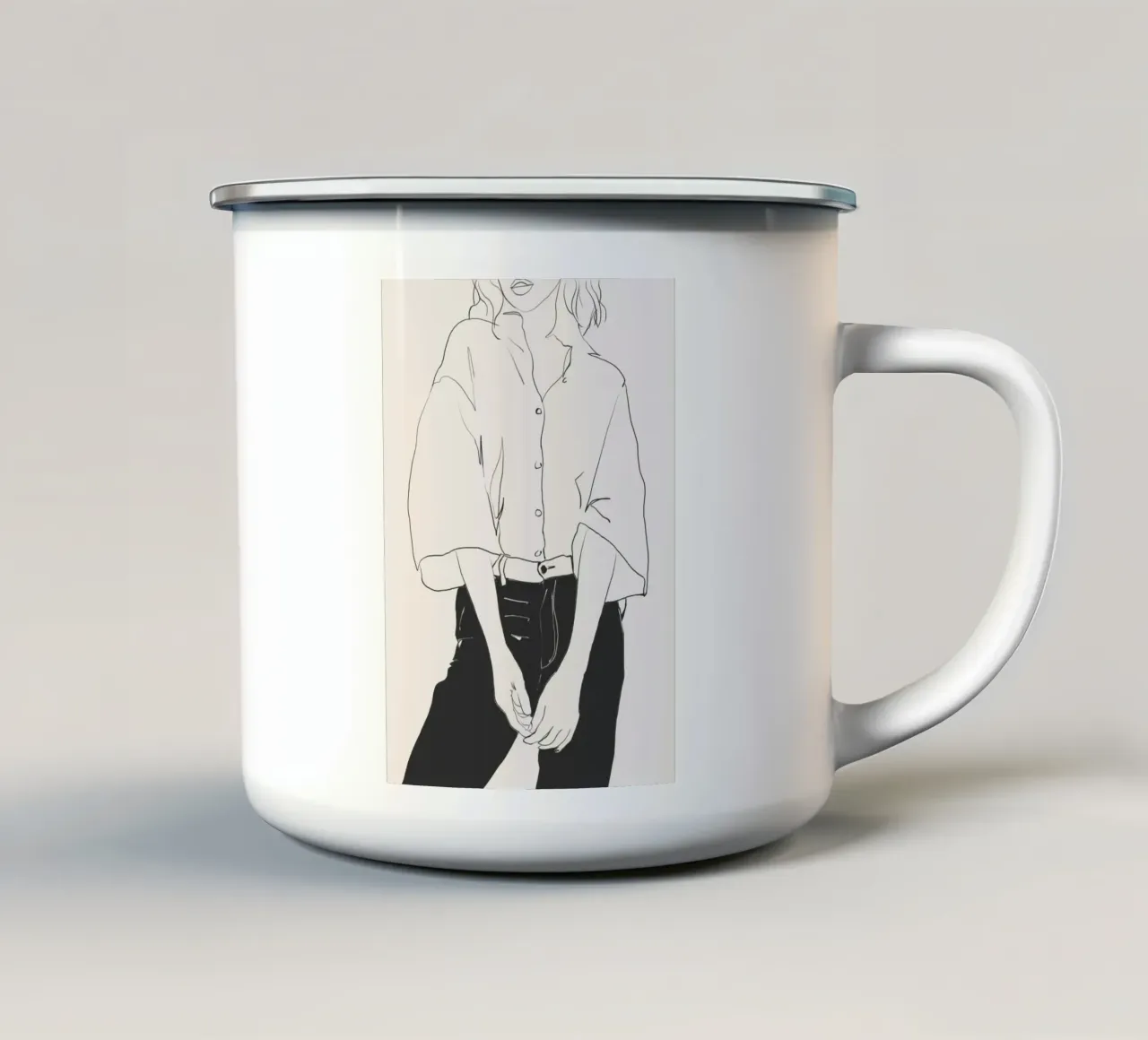 Linee classiche tazza in smalto da LeaDArt