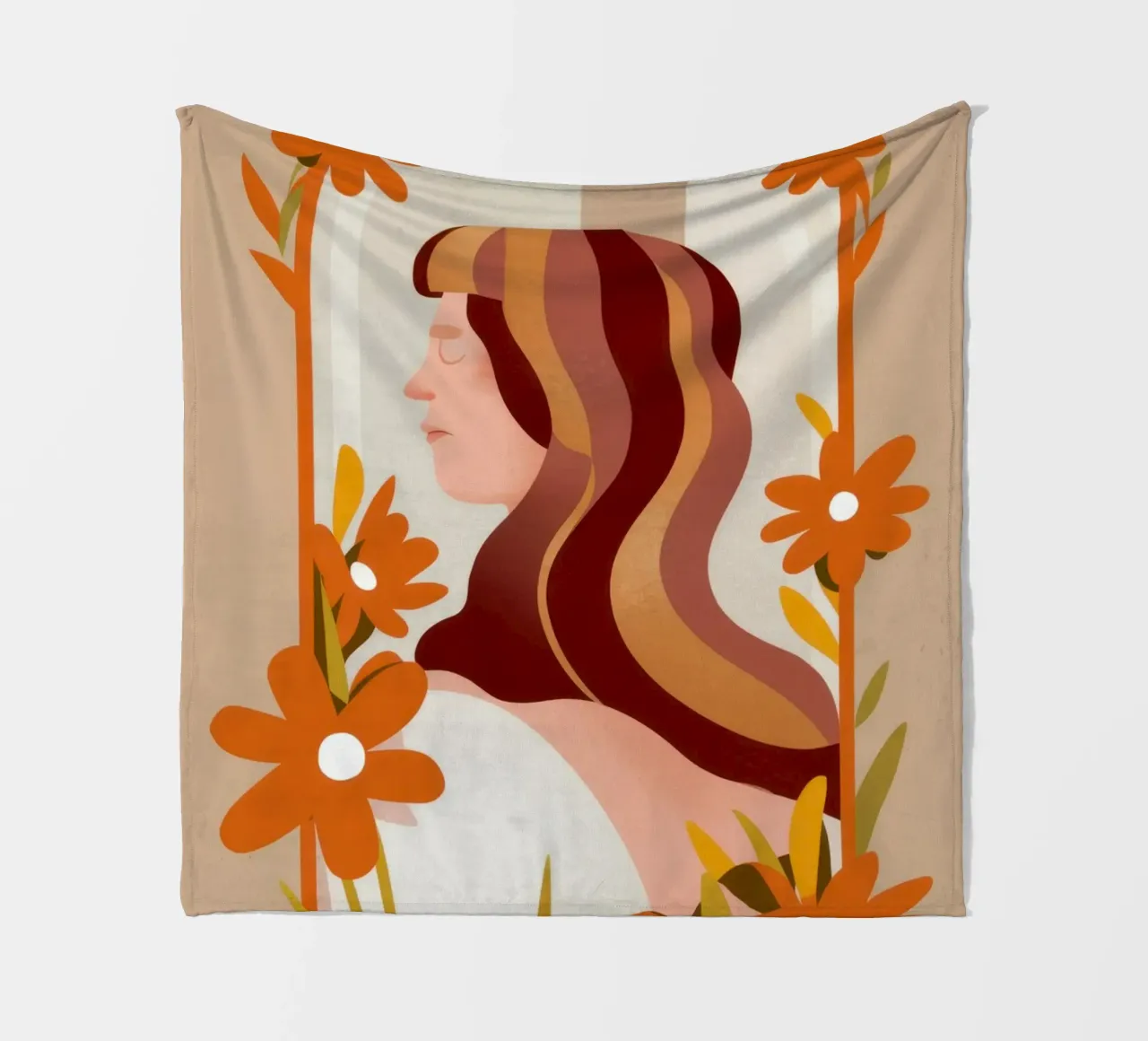 Profilo floreale Bellezza coperta in pile da Lune Dreams