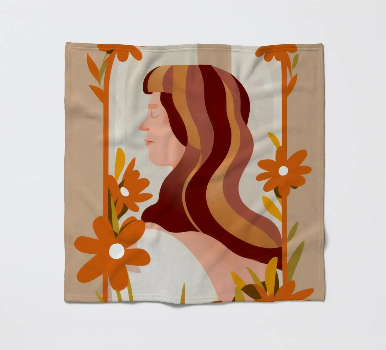 Profilo floreale Bellezza coperta in pile da Lune Dreams