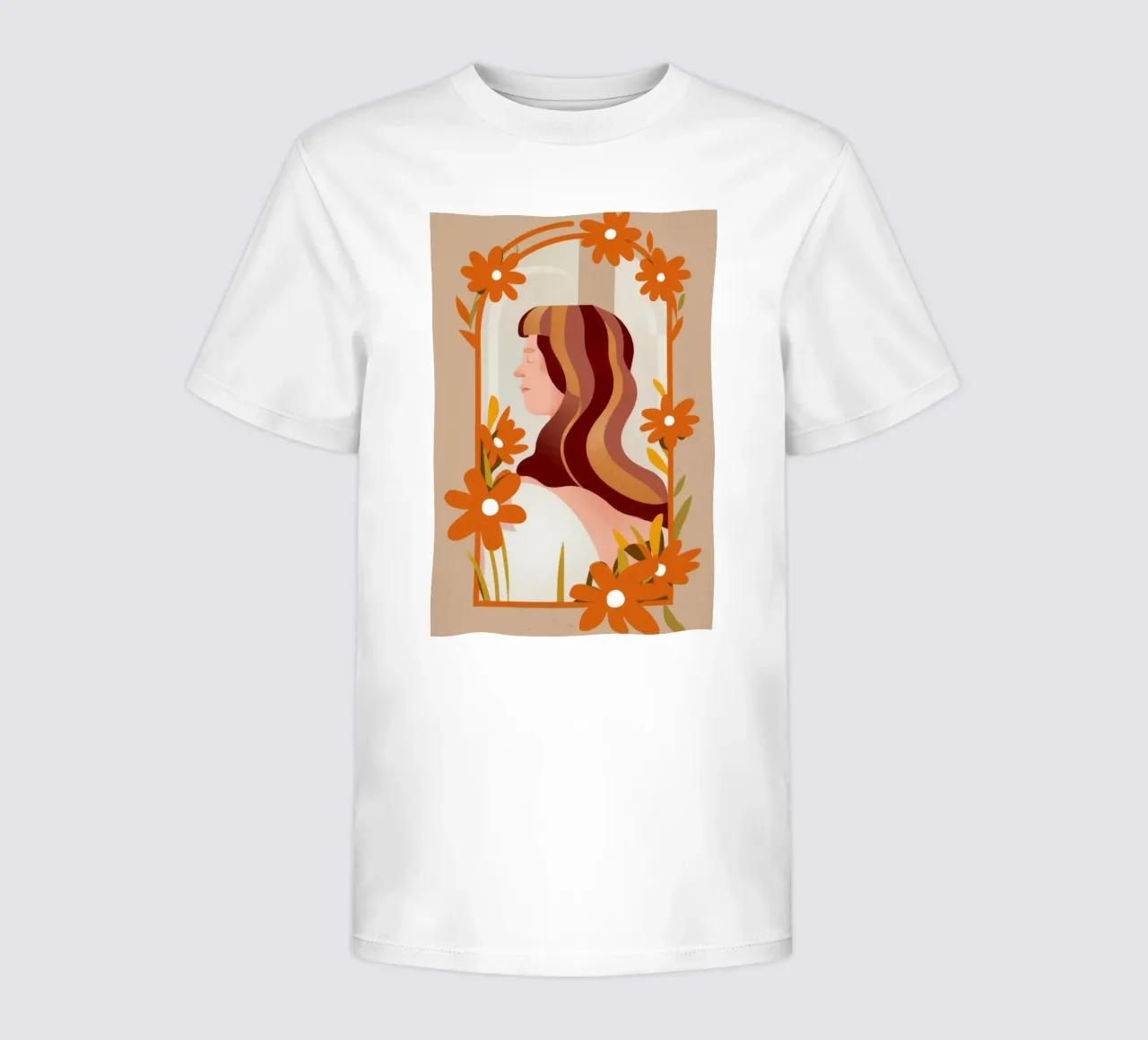 Floral Profile Beauty kids t-shirt by Lune Dreams