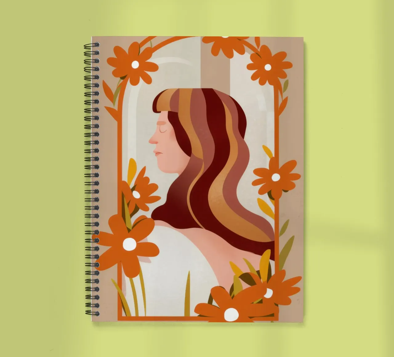 Floral Profile Beauty spiral notebook by Lune Dreams