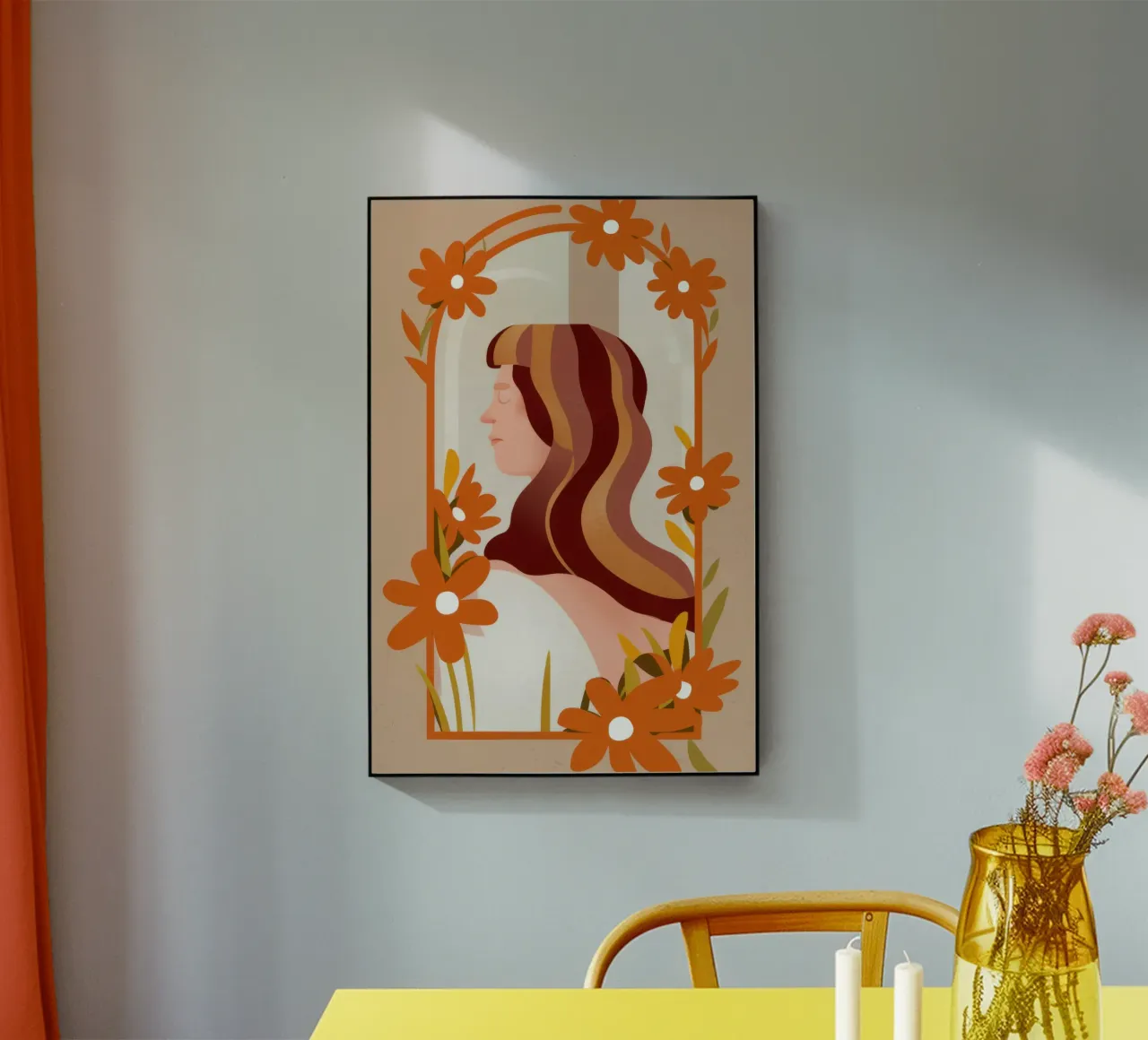 Floral Profile Beauty acrylic glass by Lune Dreams