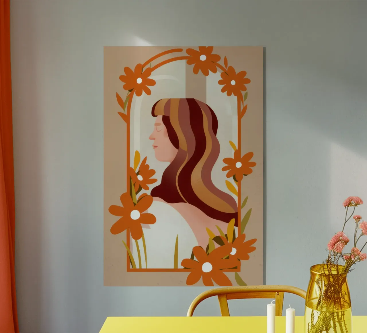 Floral Profile Beauty acrylic glass by Lune Dreams