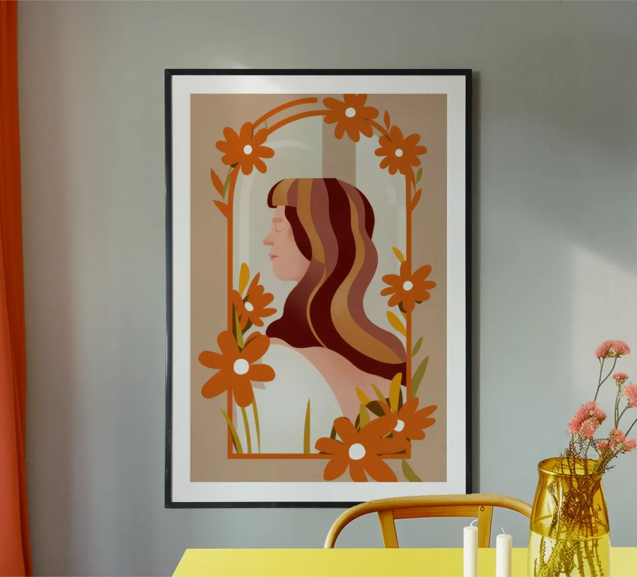 Profilo floreale Bellezza poster da Lune Dreams