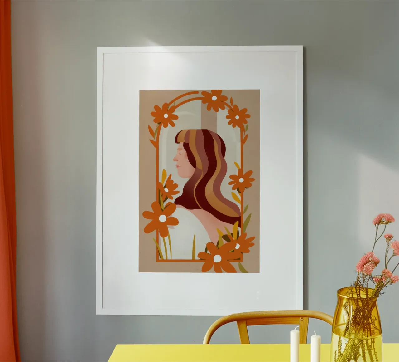 Profilo floreale Bellezza poster da Lune Dreams