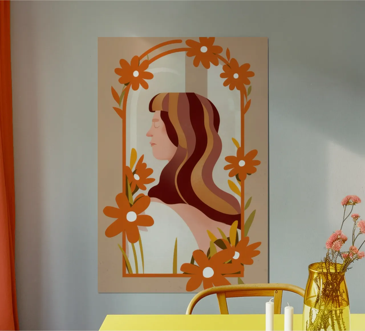 Profilo floreale Bellezza poster da Lune Dreams