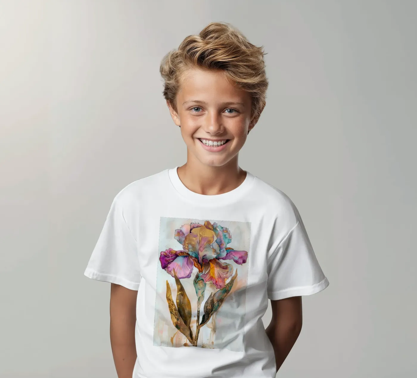 Iris d'oro t-shirt bambini da Justyna Jaszke JBJart