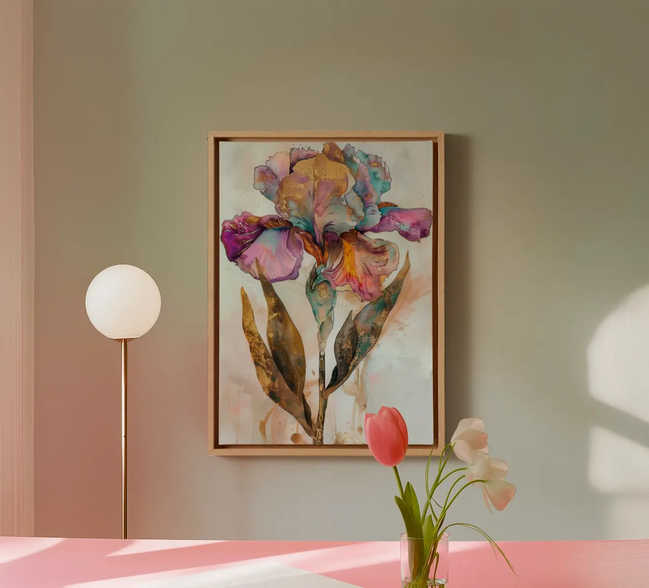 Iris d'oro tela con Cornice a cassetta da Justyna Jaszke JBJart