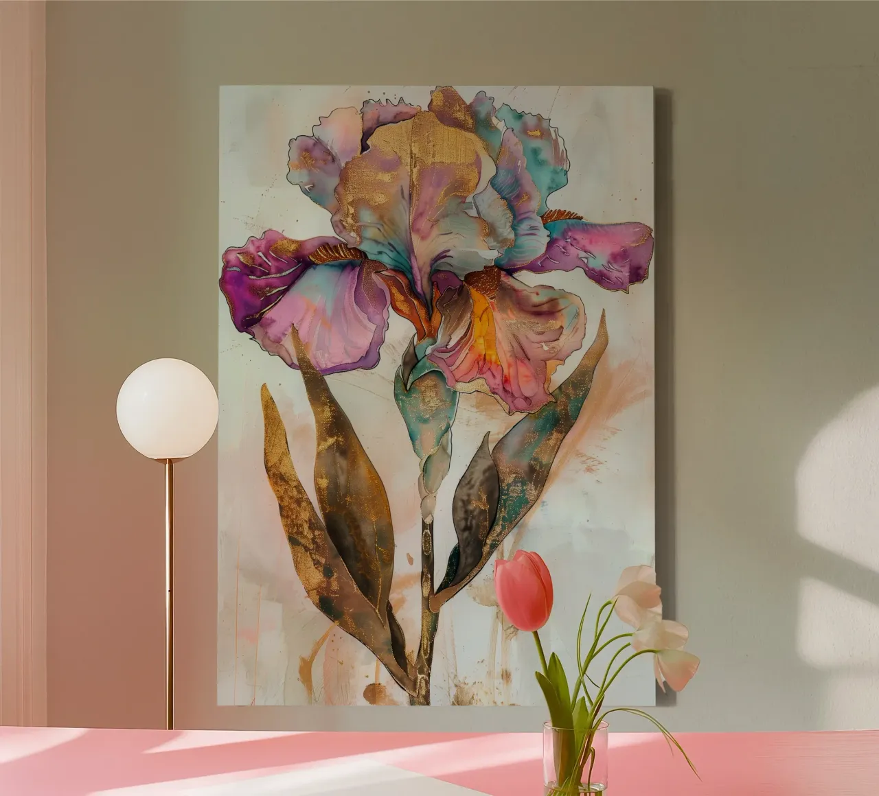 Iris d'oro tela con Cornice a cassetta da Justyna Jaszke JBJart